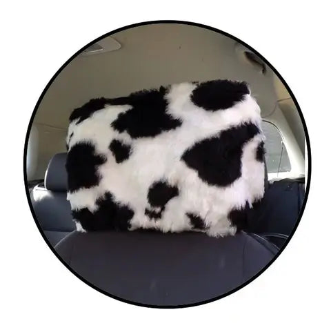 1 pair of Fuzzy Faux fur Headrest covers in a choice of print's