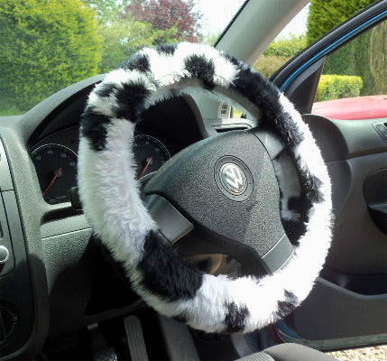 Cow print steering shop wheel