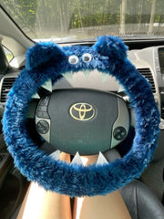 Fuzzy Monster car steering wheel cover Plain faux fur choice of colour