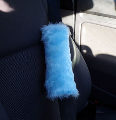 1 pair of furry faux fur car seat belt pads covers choice of colour