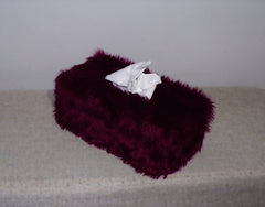 Fluffy faux fur Rectangular Tissue Box Cover choice of colours