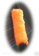 1 single Fuzzy faux fur Orange shoulder strap pad / guitar / car / bag furry and fluffy Poppys Crafts