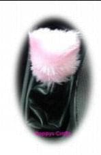 Baby Pink fuzzy faux fur Gear knob stick shift cover Poppys Crafts