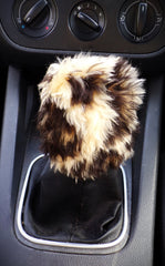 Fuzzy faux fur Gear knob stick shift cover choose your Print