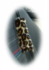 1 pair of faux fur fuzzy seatbelt pads in a choice of print's Poppys Crafts
