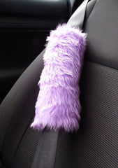 1 pair of furry faux fur car seat belt pads covers choice of colour