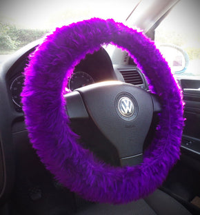 Gorgeous Purple faux fur fuzzy car steering wheel cover