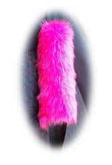 Large 7 Piece Barbie Pink fluffy car accessories set faux fur Poppys Crafts