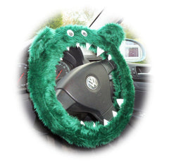 Fuzzy Monster car steering wheel cover Plain faux fur choice of colour Poppys Crafts