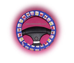 multi-coloured Campervan cotton car steering wheel cover Poppys Crafts