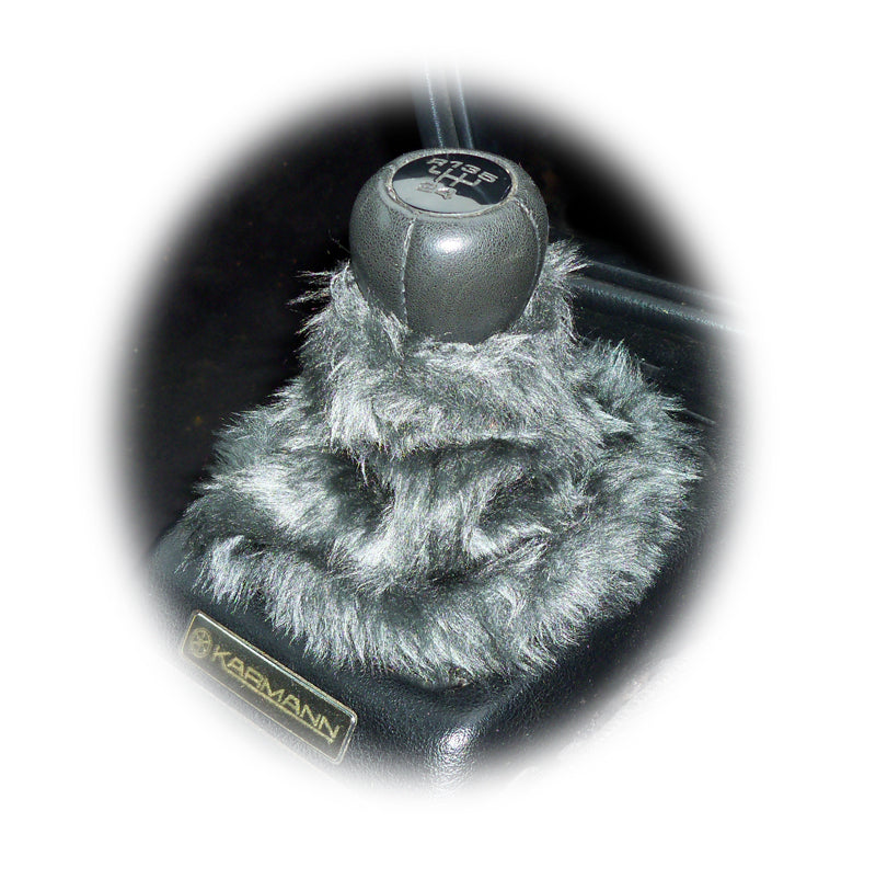 gear stick gaiter Dark Grey fuzzy faux fur gear stick gaiter car boot shift cover
