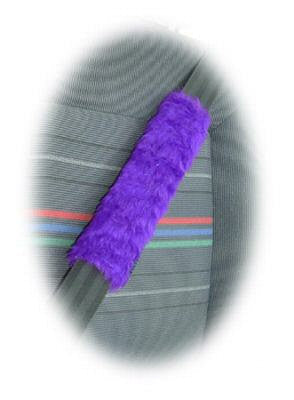 Fuzzy faux fur Purple car seatbelt pads 1 pair