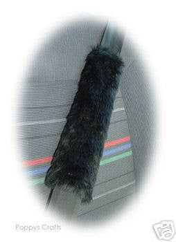 Black fluffy faux fur Guitar strap pad, bag, seatbelt, shoulder pad multi-use furry and fuzzy