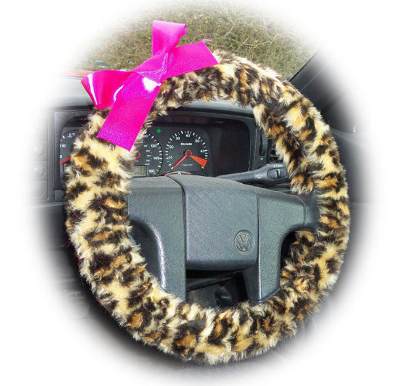 Handmade Purple Leopard Cheetah Print Steering Wheel Cover