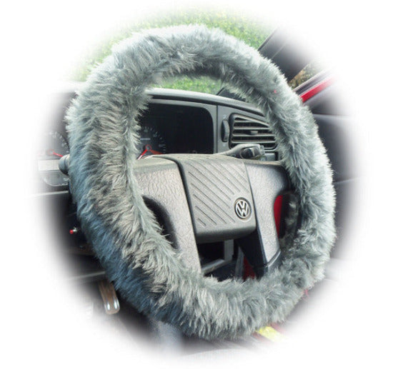 Orange fuzzy steering wheel cover deals
