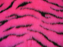 Pink and black tiger stripe fuzzy faux fur car steering wheel cover Poppys Crafts
