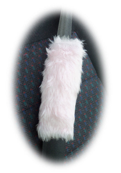Cute Baby pink faux fur fuzzy shoulder pad for bag strap, guitar strap and seatbelt Poppys Crafts