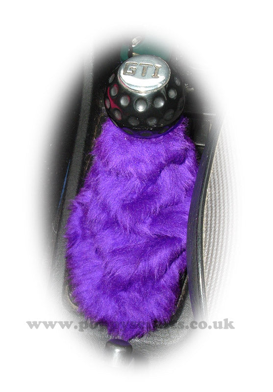 Dark Purple fuzzy faux fur gear stick gaiter cover Poppys Crafts