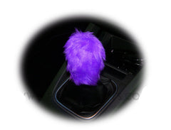 Gorgeous Purple fluffy faux fur car accessories 4 piece set Poppys Crafts