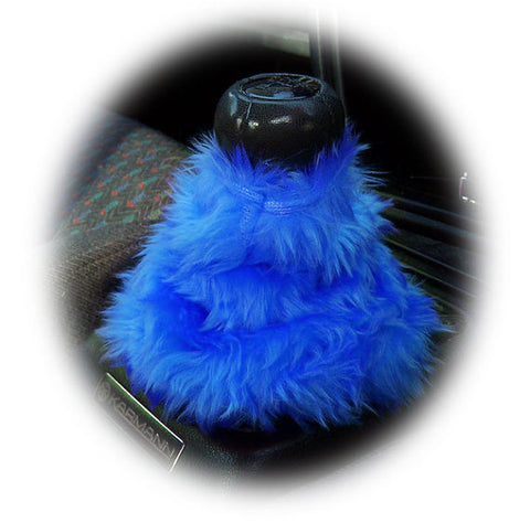 Royal Blue fluffy fuzzy gear stick gaiter cover