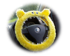 Fuzzy Monster car steering wheel cover Plain faux fur choice of colour Poppys Crafts